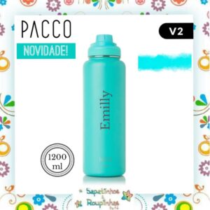 Pacco - Garrafa Térmica HydraV2 1200ml Turquesa com gravação a laser - Imagem 1