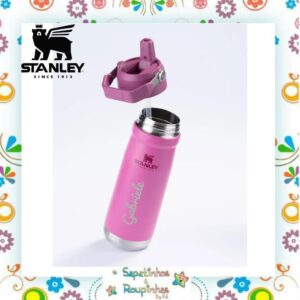 Stanley - Garrafa Térmica Flip Straw Cinza 651 com gravação a laser - Imagem 3