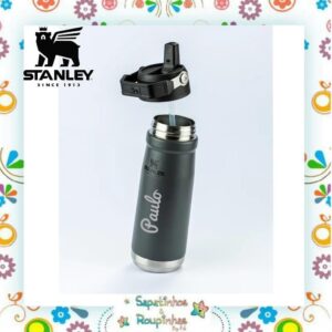 Stanley - Garrafa Térmica Flip Straw Cinza 651 com gravação a laser - Imagem 4