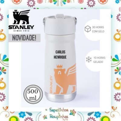 Stanley - Garrafa Térmica Flip Straw Kids Ash 500ml com gravação a laser