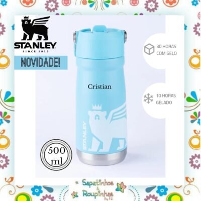 Stanley - Garrafa Térmica Flip Azul Kids Azul 500ml com gravação a laser