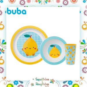 Buba - Kit Refeição frutti + Kit talher 3 peças estrelinha + Garrafinha frutti 400ml Com gravação a laser - Imagem 7