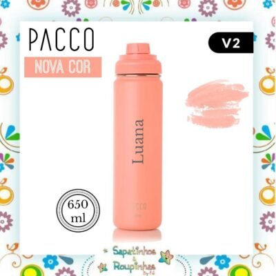 Pacco - Garrafa Térmica HydraV2 650ml Pêssego com gravação a laser