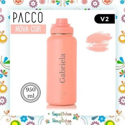 Pacco - Garrafa Térmica HydraV2 950ml Pêssego com gravação a laser