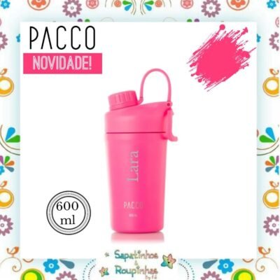Pacco - Copo térmico shaker 600ml Pink com gravação a laser