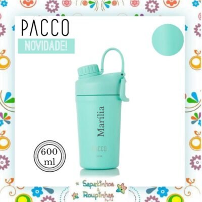 Pacco - Copo térmico shaker 600ml Turquesa com gravação a laser