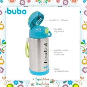 Buba - Kit Garrafa Térmica com canudo + Pote térmico com gravação a laser - Imagem 6