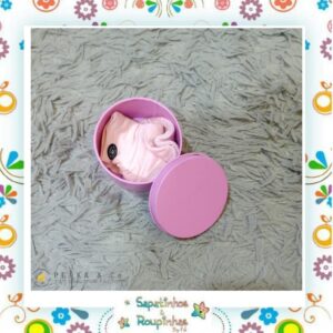 Penka - Kit par de Luva RN rosa + Lata redonda personalizada com gravação a laser  - Imagem 3