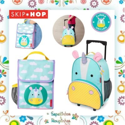 Skip Hop - Kit Mochila de rodinhas unicórnio+ Lancheira térmica unicórnio