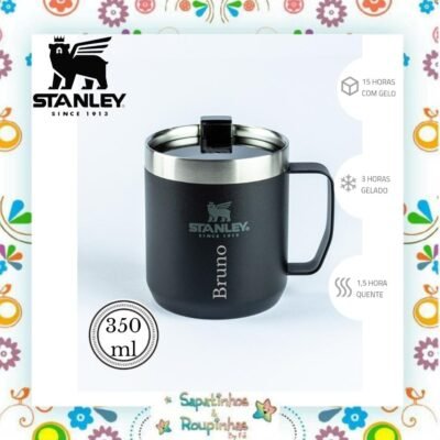 Stanley - Camp Mug Matte Preto 350ml com gravação a laser