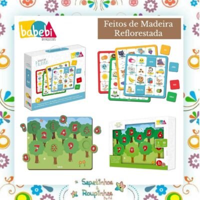 Babebi - Kit Bingo das Palavras 5+anos + Meu Primeiro Quebra-Cabeça Números 3+anos