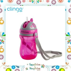 Clingo - Kit Prato infantil em silicone com divisórias + Talheres com estojo + Copo com canudo e válvula 320ml com gravação a laser - Imagem 3