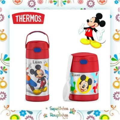 Thermos - Kit Garrafa Térmica Mickey 350ml + Pote Térmico Mickey 290ml com gravação a laser
