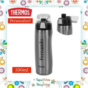 Thermos - Squeeze Térmica Havai 530ml Grafite com gravação a laser
