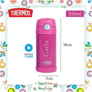 Thermos - Garrafa Térmica Rosa Orlando com gravação a laser - Imagem 5