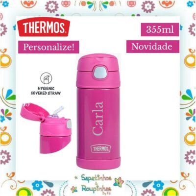 Thermos - Garrafa Térmica Rosa Orlando com gravação a laser