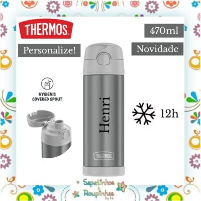 Thermos - Garrafa Térmica Eldorado Cinza 470ml com gravação a laser