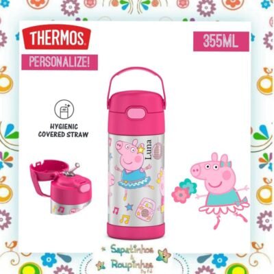 Thermos - Garrafa Térmica Peppa Pig 355ml com gravação a laser