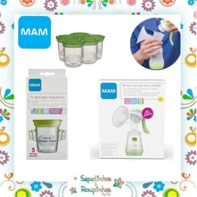 MAM - Kit Bomba Tira-Leite Manual + 5 Potes para Armazenamento