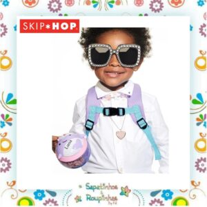 Skip Hop - Kit Porta Snack Zoo Baleia 222ml + Garrafa Flip Zoo Baleia Narval 390ml com gravação a laser - Imagem 6