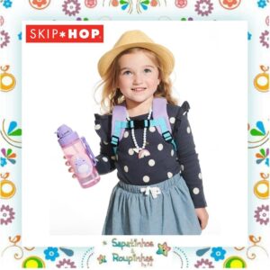 Skip Hop - Kit Porta Snack Zoo Baleia 222ml + Garrafa Flip Zoo Baleia Narval 390ml com gravação a laser - Imagem 5