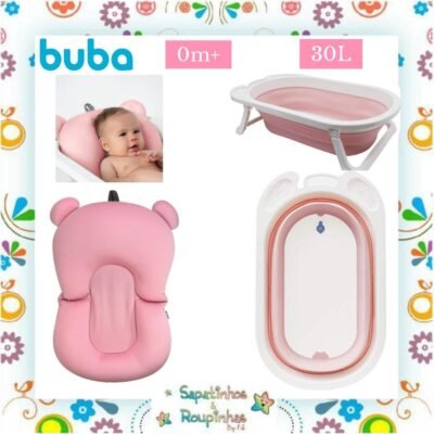 Buba - Kit Banheira Baby Dobrável + Almofada de Banho