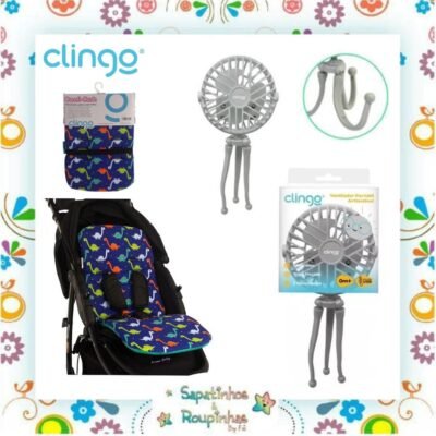 Clingo - Kit Almofada para carrinho Comfi-Cush + Ventilador Portátil Articulável