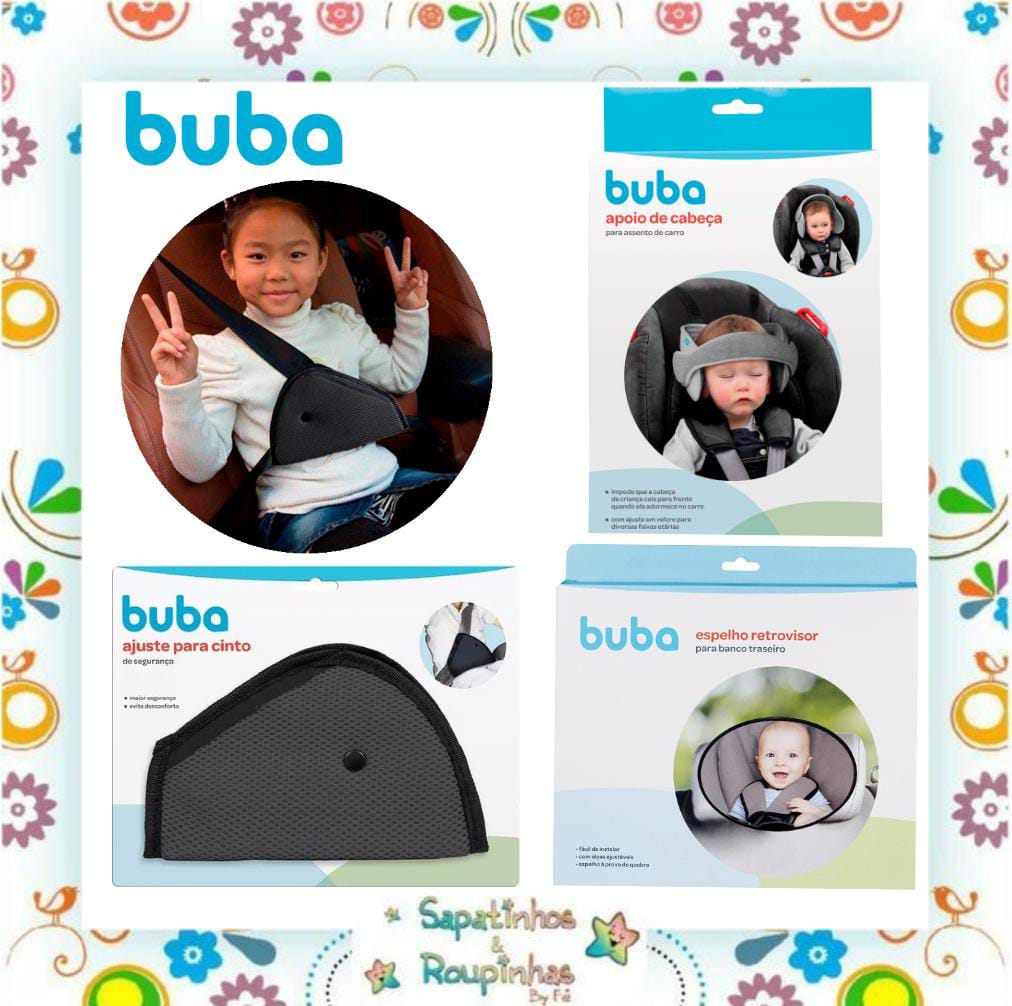Kit Espelho Banco Traseiro + Espelho Retrovisor Pequeno Para Carro  Segurança Bebê Infantil Buba