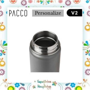 Pacco - Kit Garrafa Térmica Hydra V2 350ml Cinza + Alça Hydra Cinza + Eco Canudo Cinza com gravação a laser - Imagem 14