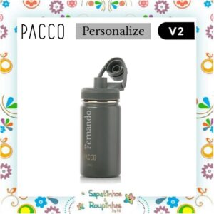 Pacco - Kit Garrafa Térmica Hydra V2 350ml Cinza + Alça Hydra Cinza + Eco Canudo Cinza com gravação a laser - Imagem 15