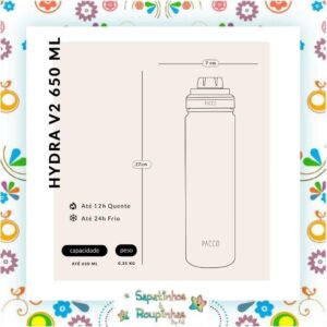 Pacco - Garrafa Térmica HydraV2 Gold 650ml com gravação a laser - Imagem 6