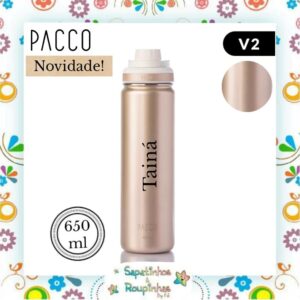 Pacco - Garrafa Térmica HydraV2 Gold 650ml com gravação a laser - Imagem 1
