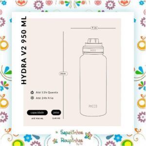 Pacco - Garrafa Térmica HydraV2 Pérola 950ml com gravação a laser - Imagem 6