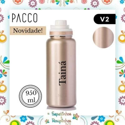 Pacco - Garrafa Térmica HydraV2 Gold 950ml com gravação a laser