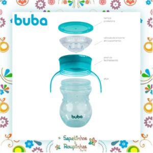 Buba - Kit Copo de treinamento 360° com alça 250ml + Porta-frutinha +6m + Kit Colher de Treinamento +6m + Prato Ursinho com Divisória +6m - Imagem 17