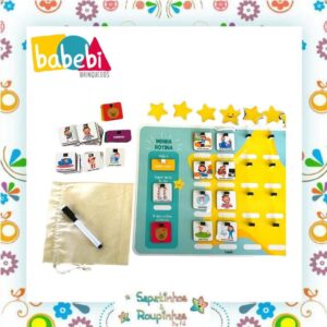 Babebi - Kit Quadro Educativo Minha Rotina Estrelinhas + Régua De Altura Girafinha - Imagem 6