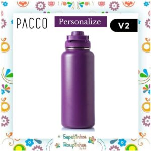 Pacco - Kit Beer Cup roxa 600ml + Garrafa Térmica HydraV2 roxa 950ml com gravação a laser - Imagem 5