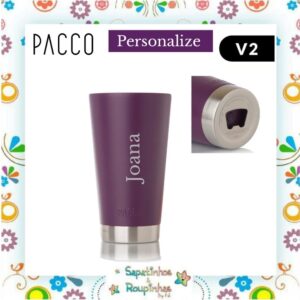 Pacco - Kit Beer Cup roxa 600ml + Garrafa Térmica HydraV2 roxa 950ml com gravação a laser - Imagem 6