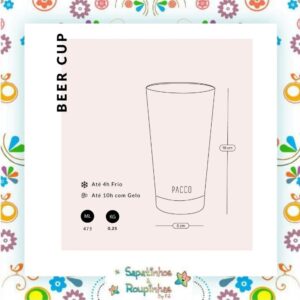 Pacco - Kit Beer Cup roxa 600ml + Garrafa Térmica HydraV2 roxa 950ml com gravação a laser - Imagem 7