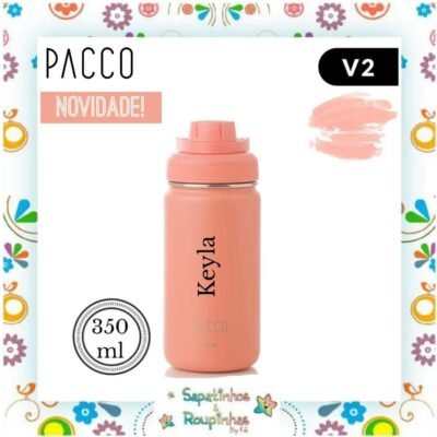 Pacco - Garrafa Térmica HydraV2 Pêssego 350ml com gravação a laser