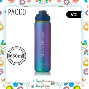 Pacco - Kit Garrafa Térmica Hydra V2 650ml boreal  com gravação a laser - Imagem 4