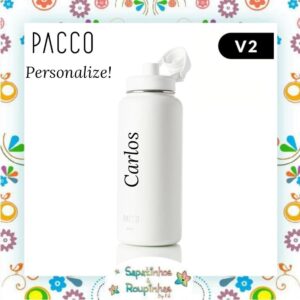 Pacco – Kit Garrafa Térmica Hydra V2 950ml Branca Com Gravação A Laser - Imagem 7