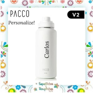 Pacco – Kit Garrafa Térmica Hydra V2 950ml Branca Com Gravação A Laser - Imagem 9