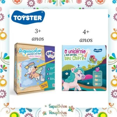 Toyster - Kit Aquacolor mais Livro Brinquedo O Unicórnio que perdeu seu chifre