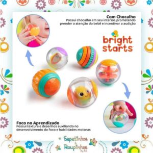 Bright Starts - Kit Chocalho Shake & Spin Activity Balls - Imagem 4