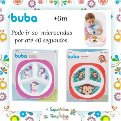 Buba - Pratinho com divisórias com gravação a laser