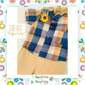 Kafca Baby - Macaquinho Xadrez e malha - Imagem 6