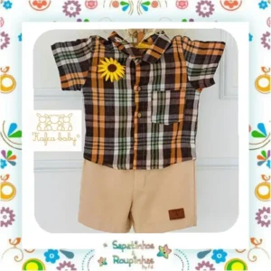 Kafca Baby - Macaquinho Xadrez e malha - Imagem 5