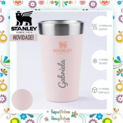 Stanley - Copo Térmico de cerveja sem tampa Limestone 473ml com gravação a laser