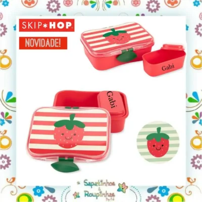 Skip Hop - Kit Lanche Spark Style Morango 700ml 3+ com gravação a laser